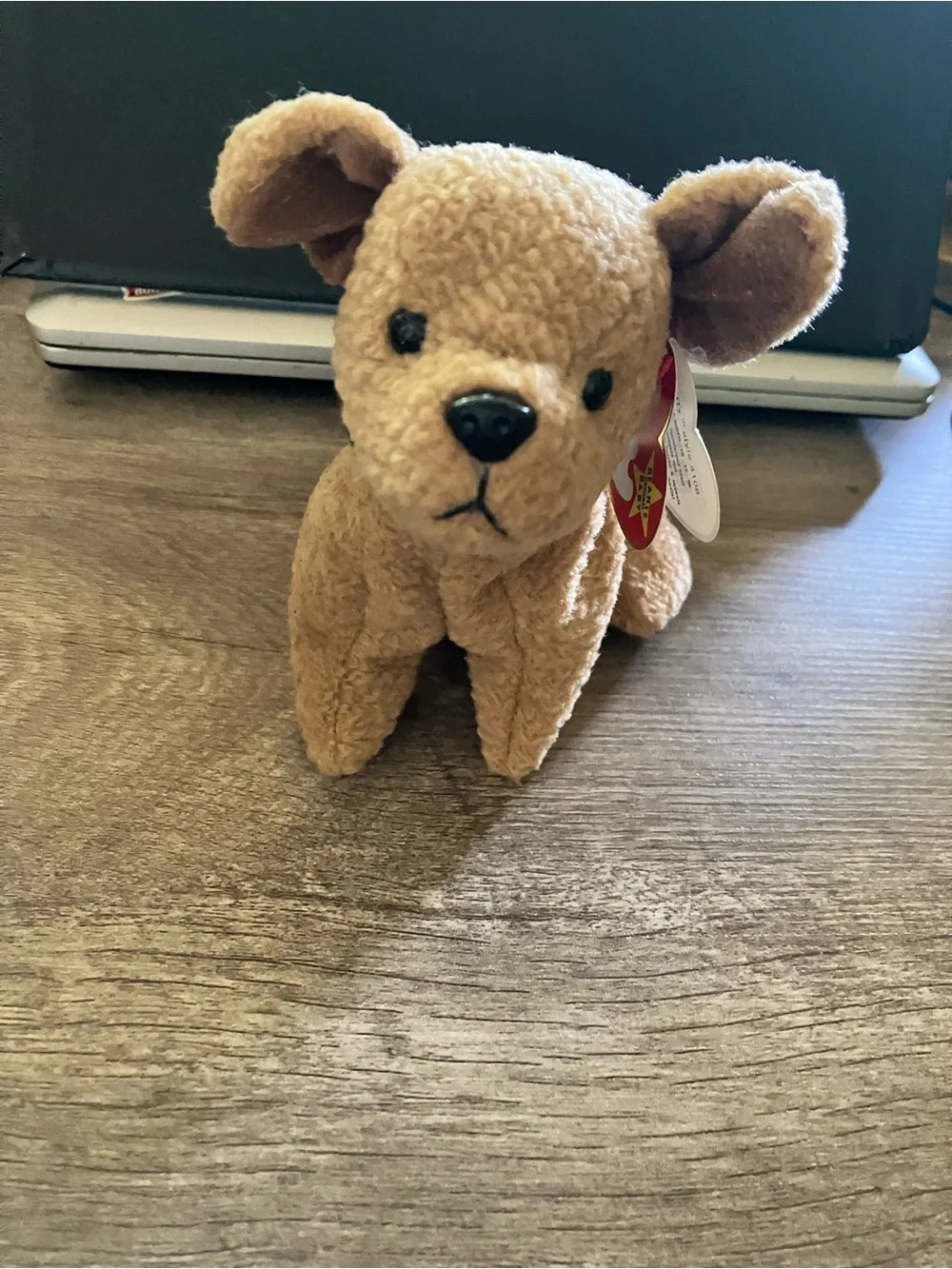 Ty Tan Plush Puppy Beanie Baby - Small Soft Dog Toy. Stuffy